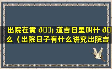 出院在黄 🐡 道吉日里叫什 🐴 么（出院日子有什么讲究出院吉日查询）